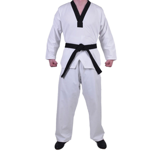 Top Trendy Mejor calidad Nuevo estilo Logotipo personalizado Taekwondo Uniforme Color sólido Bordado personalizado Servicio OEM Poliéster/Algodón - Product Image 1