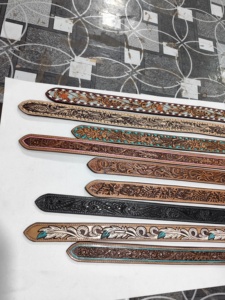 เข็มขัดลูกปัดหนังแท้หัวเข็มขัดโลหะผสมตะวันตกแบบใหม่เข็มขัดลูกปัดแอฟริกันแบบกำหนดขนาดได้หรูหรา - Product Image 3