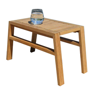 Mesa auxiliar de madera de teca de alto apilamiento Summit, muebles de jardín al aire libre minimalistas, juegos de asientos, aplicación de comedor de plástico - Product Image 4