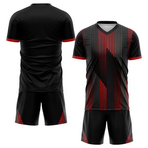 Maillot et short de football - Design personnalisé, vêtements d'équipe, 100% polyester, séchage rapide, respirant, antibactérien, couleurs/logos personnalisés - Product Image 2