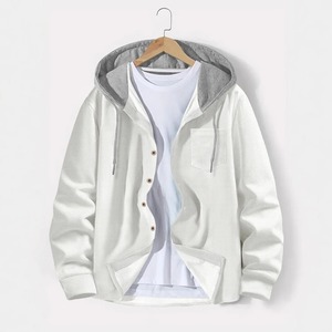 2025 nouvelle mode hommes décontracté Cardigan manteau printemps automne gaufre treillis poitrine à capuche pull ample pour l'extérieur surdimensionné - Product Image 2