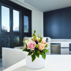 VCY0505WT - Florero cilíndrico de vidrio blanco - 5 x 5 - Product Image 4