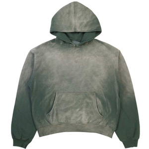 Hoodie en molleton surdimensionné à col pull, couleur unie, respirant, effet délavé, design OEM personnalisé, faible MOQ, confortable, décontracté, tendance - Product Image 3