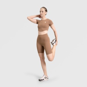 Top Deportivo Corto Beige Align Fitness - Product Image 4