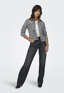 เสื้อแจ็กเก็ตผ้าเดนิมสีเทาคุณภาพปานกลางมีกระเป๋าคาดหน้าอกและกระดุมที่ออกแบบมาสำหรับผู้หญิงทุกฤดูกาล - Product Image 2