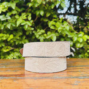 Sur mesure 2025 Sheridan Design ceinture en cuir véritable Western Floral sculpture outillage Unique boucle en laiton 35MM largeur personnalisable - Product Image 2