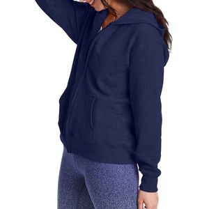 Sweats à capuche et sweats pour femmes fermeture éclair en gros surdimensionné bio fermeture éclair coton 100% polaire dames réfléchissantes dames à capuche femmes - Product Image 5