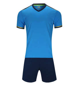 Equipo de fútbol Jersey de cuello redondo al por mayor Original juvenil uniformes de fútbol conjuntos liso poliéster transpirable ropa deportiva - Product Image 2