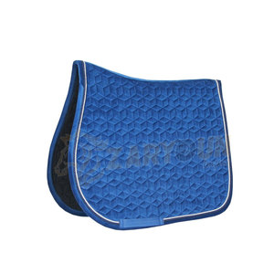 Almohadillas de sillín GP inglesas de terciopelo transpirable personalizadas al por mayor, equipo de equitación de moda con forro de tela para caballos - Product Image 2