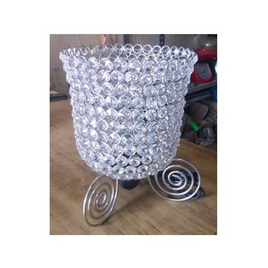 European Crystal Pendant <b>Light</b> Modern LED Golden Finish Living Room Table Street Lamp Hollow Decoration Site Layout Props Metal - Product Image 4