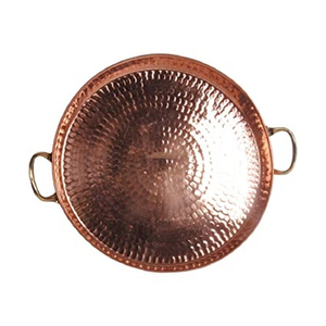 Plateau de service en cuivre forme ronde couleur or rose 100% plateau en cuivre de meilleure qualité taille personnalisée - Product Image 6