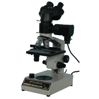 Novel Industries Low Cost Metallurgical Binocular Microscope 2K Camera Resolution Manual Focus Automatic Calibration LED LCD