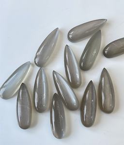 Natural Grey Moonstone 8x24mm Pear Cabochon Calidad AAA-Grey Moonstone Pear Cabochon - Product Image 1