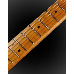 Guitarra eléctrica SBS USA diseñada con pastillas Alnico II Overwound H-H, mástil de arce flameado tostado, trastes jumbo de acero inoxidable pulido. - Product Image 5