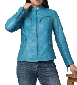 Chaqueta de Cuero de Manga Larga para Mujer, Transpirable, de Alta Calidad, Chaquetas de Cuero Personalizadas con Logotipo, Servicio OEM - Product Image 6