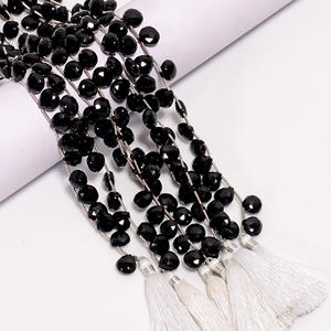 Cuentas de ónix, cuentas facetadas en forma de corazón de piedras preciosas de ónix negro, cuentas de piedras preciosas de ónix para la fabricación de joyas, cuentas de piedras preciosas sueltas - Product Image 3