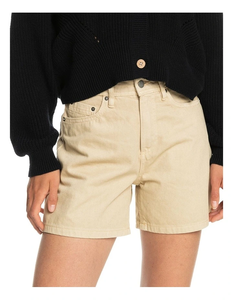 Shorts Bermuda de Mezclilla de Algodón Casuales para Mujer, Hechos a Medida, con Logotipo, Cintura Media, Cierre de Cremallera Frontal, Color Beige - Product Image 1
