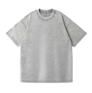 Custom Men's Acid Washed <b>Vintage</b> <b>T</b>-<b>shirt</b> Heavyweight 250gsm Drop Shoulder Oversize 100% Cotton Streetwear - Product Image 1