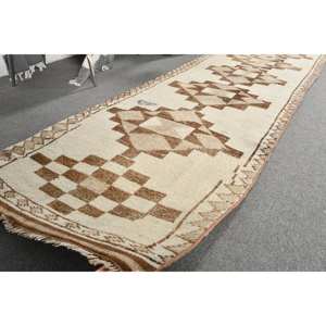 พรมขนกระต่ายเทียม12.5ft ลาเท็กซ์สำหรับวัยรุ่นพรมตุรกีโบราณดีไซน์คลาสสิกสีเบจสีน้ำตาลการเย็บปะติดปะต่อกัน2.8ชิ้น - Product Image 5