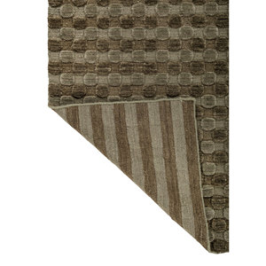 Tapis en laine tissé à la main Contour Green HWL-474, motif géométrique abstrait rectangulaire, viscose, tapis de salon pour usage domestique - Product Image 5