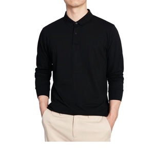 Polos de lujo de manga larga para hombre, camiseta informal de ajuste Regular para hombre, ropa de calle grande, camisetas Vintage ligeras - Product Image 6