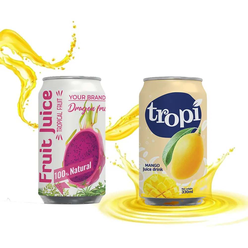 Wholesale Tando's Brand/ OEM 330ml Canned 100% Fresh Tropical Pure Fruit Juice Drink from Viet Nam - Free Sample - Free Design