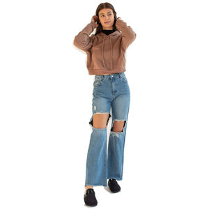 Sweat à capuche personnalisé pour femmes pull décontracté sweat à capuche oversize avec logo sur le devant tissu tricoté pour l'hiver conçu par les OEM - Product Image 1