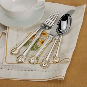 Set de couverts design avec poignée en or royal et tête élégante Vaisselle de luxe pour mariage, maison et restaurant d'Inde - Product Image 4