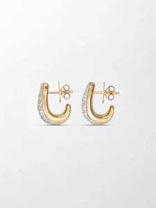 Pendientes de diamante tallado redondo con diseño de línea dividida, 2.37 Ct G-H VS, diamante cultivado en laboratorio en oro amarillo de 18K, estilo moderno y llamativo. - Product Image 3