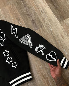 Chaqueta Bomber de béisbol con estampado de letras unisex para hombre, sudadera informal con parche, chaqueta transpirable con letras para hombre - Product Image 5