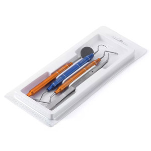 Kit d'instruments dentaires professionnels en acier inoxydable poli miroir, comprenant miroir buccal, spatule, pince et sonde - 4 pièces/ensemble 2026 - Product Image 2
