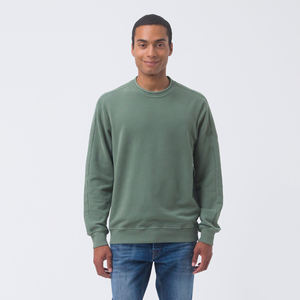 Alta calidad Otoño Invierno 100% algodón hombres polar grueso con capucha pulóver Color sólido sudadera bordado liso teñido - Product Image 1