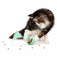 Jouet pour chat auto-remontant 3-en-1 avec distributeur de friandises et plume interactive rotative – Vente en gros