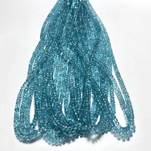 Perles de rondelle à facettes en apatite bleu ciel de qualité AAA perles de pierres précieuses en gros pour la fabrication de bijoux - Product Image 1