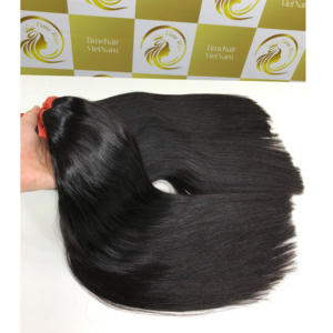 Venta al por mayor de extensiones de cabello virgen vietnamita Paquetes a granel de color oscuro Extensiones de cabello humano sin procesar de doble dibujado Extensiones de cabello humano - Product Image 3