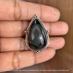 Trendy Wholesale Black Tourmaline large gemstone <b>Ring</b> Sterling Silver Gemstone Silver <b>Ring</b>, Healing <b>Crystal</b> - Product Image 3