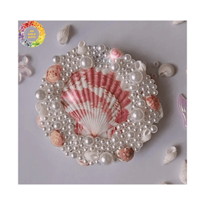 Ocean-Inspired <b>Vanity</b> <b>Mirror</b> Natural Seashell&Stone| Handmade Coastal Mermaid Comb Included| Perfect Accessory from 99 Gold Data - Product Image 5