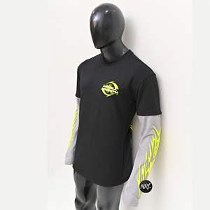 Tissu respirant personnalisé de grande taille style frais et uni, poids lourd, caractéristiques de compression sur le dessus, t-shirts à coupe surdimensionnée à double couche - Product Image 6