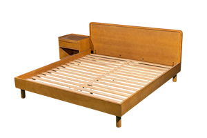 Cama de madera maciza de diseño moderno de Tessa King Midcentury Color roble natural - Product Image 1