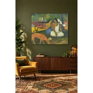 Fida Gauguin Arearea (Chien rouge, femmes tahitiennes) Impression sur toile - Product Image 1