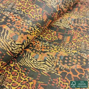 Leopard printed pattern on natural cork fabric High Quality New Designed Animal Skin Look Polyester Rayon <b>Velvet</b> Sofa Fabric - Product Image 4