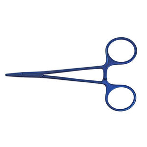 Ensemble d'instruments avec porte-aiguilles droit en titane à poignée annulaire, 11,5 cm, acier inoxydable, 4,5 pouces, mâchoires revêtues de TC - Product Image 1