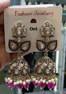 Lujo último diseñador exclusivo moda pesado lágrima corte flor diseño sombra diamante Jhumki pendiente colección para mujer - Product Image 3