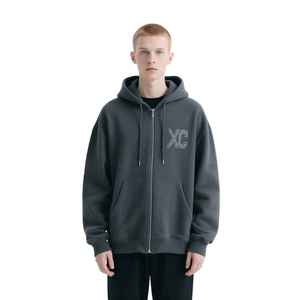 Sudadera personalizada de alta calidad original gris pesado 100% algodón Pima orgánico sudadera con cremallera de rizo francés - Product Image 6