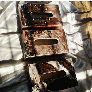 Elegante caja de pañuelos de resina para restaurantes, hoteles, la mejor calidad, diseño moderno, contenedor de almacenamiento a la venta - Product Image 4