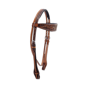 Têtière de cheval western haut de gamme en cuir véritable, têtière équestre en cuir véritable - Product Image 1