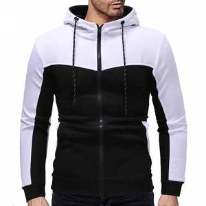 Sudaderas de ropa deportiva de invierno personalizadas para gimnasio Fitness Nuevo bloque de algodón de moda con sudaderas con capucha bordadas con cremallera de dos colores únicas - Product Image 4