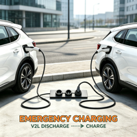 Chargeur de véhicule électrique portable 3,5 kW 16 A Adaptateur V2L 240 V EVSE Chargeur de voiture électrique Type 2 Type 1 GB/T Charge d'urgence OEM