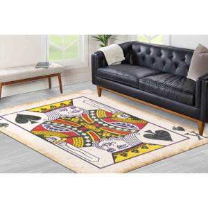 Tapis imprimé : motif carte de jeu Roi de Cœur, décoration moderne pour salle de jeux, tapis fin non tissé - Product Image 1