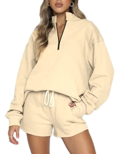 Top Style Mujer Ropa de verano Camisa y pantalones cortos 100% Algodón 2 Pantalones de dos piezas Conjunto Jogging Running Mujer Verano Conjunto corto - Product Image 2